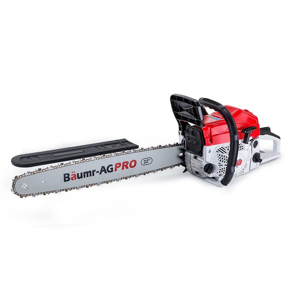 Buy BAUMR-AG Commercial Petrol Chainsaw E-Start 22" Bar Chain Saw Tree Pruning Top Handle discounted | Products On Sale Australia