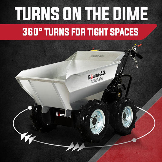 Buy BAUMR-AG Mini Dumper Power Wheel Barrow Tracked Motorised Petrol Powered Wheelbarrow discounted | Products On Sale Australia