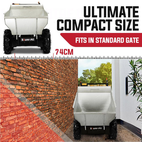 Buy BAUMR-AG Mini Dumper Power Wheel Barrow Tracked Motorised Petrol Powered Wheelbarrow discounted | Products On Sale Australia