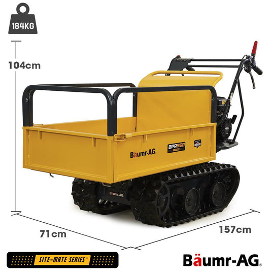 Buy Baumr-AG Motorised Tracked Wheelbarrow Dumper, Briggs & Stratton CR950 Petrol Engine, 300kg Capacity discounted | Products On Sale Australia