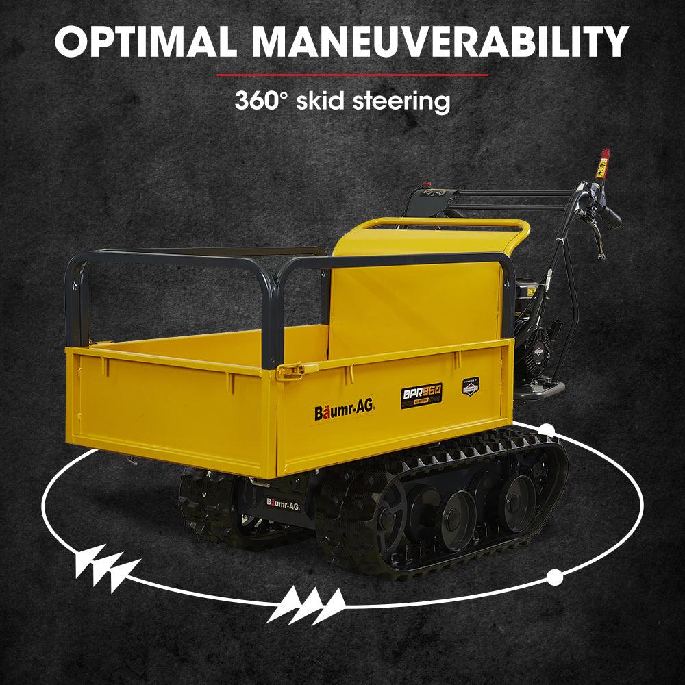 Buy Baumr-AG Motorised Tracked Wheelbarrow Dumper, Briggs & Stratton CR950 Petrol Engine, 300kg Capacity discounted | Products On Sale Australia