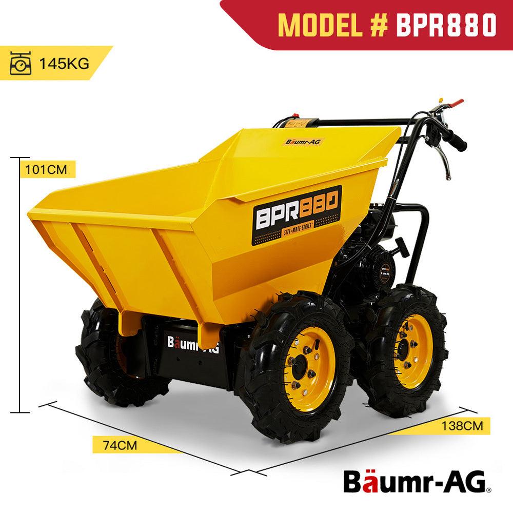 Buy Baumr-AG Power Wheelbarrow Motorized Mini Petrol Powered Wheel Barrow Self Dump discounted | Products On Sale Australia