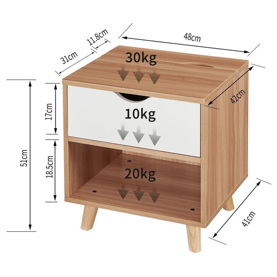 Buy Bedside Table with Powerboard & USB Ports discounted | Products On Sale Australia