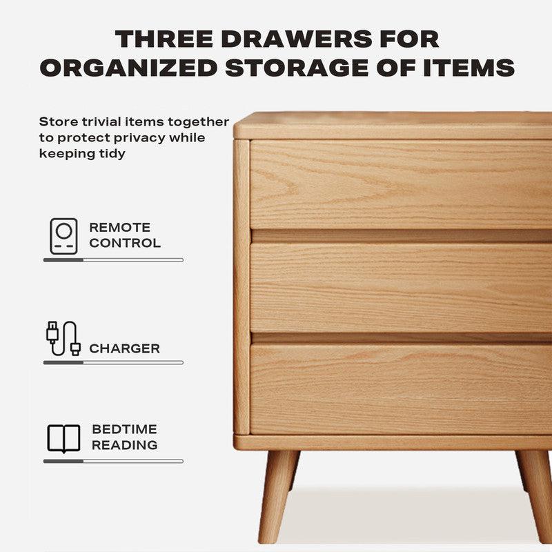 Buy Bedside Tables 3 Drawers Side Table Nightstand Bedroom Storage Cabinet Wood discounted | Products On Sale Australia