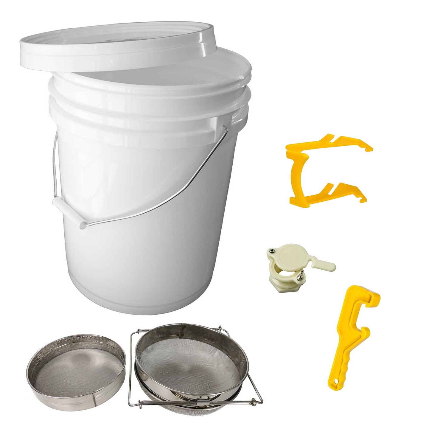 Buy Beekeeping Tools Kit 5 Pcs - Honey Bee Hive Beekeeper Pail Pack discounted | Products On Sale Australia