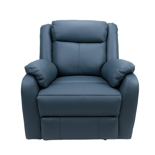 Buy Bella 1 Seater Electric Recliner Genuine Leather Upholstered Lounge - Blue discounted | Products On Sale Australia