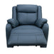 Buy Bella 1 Seater Electric Recliner Genuine Leather Upholstered Lounge - Blue discounted | Products On Sale Australia