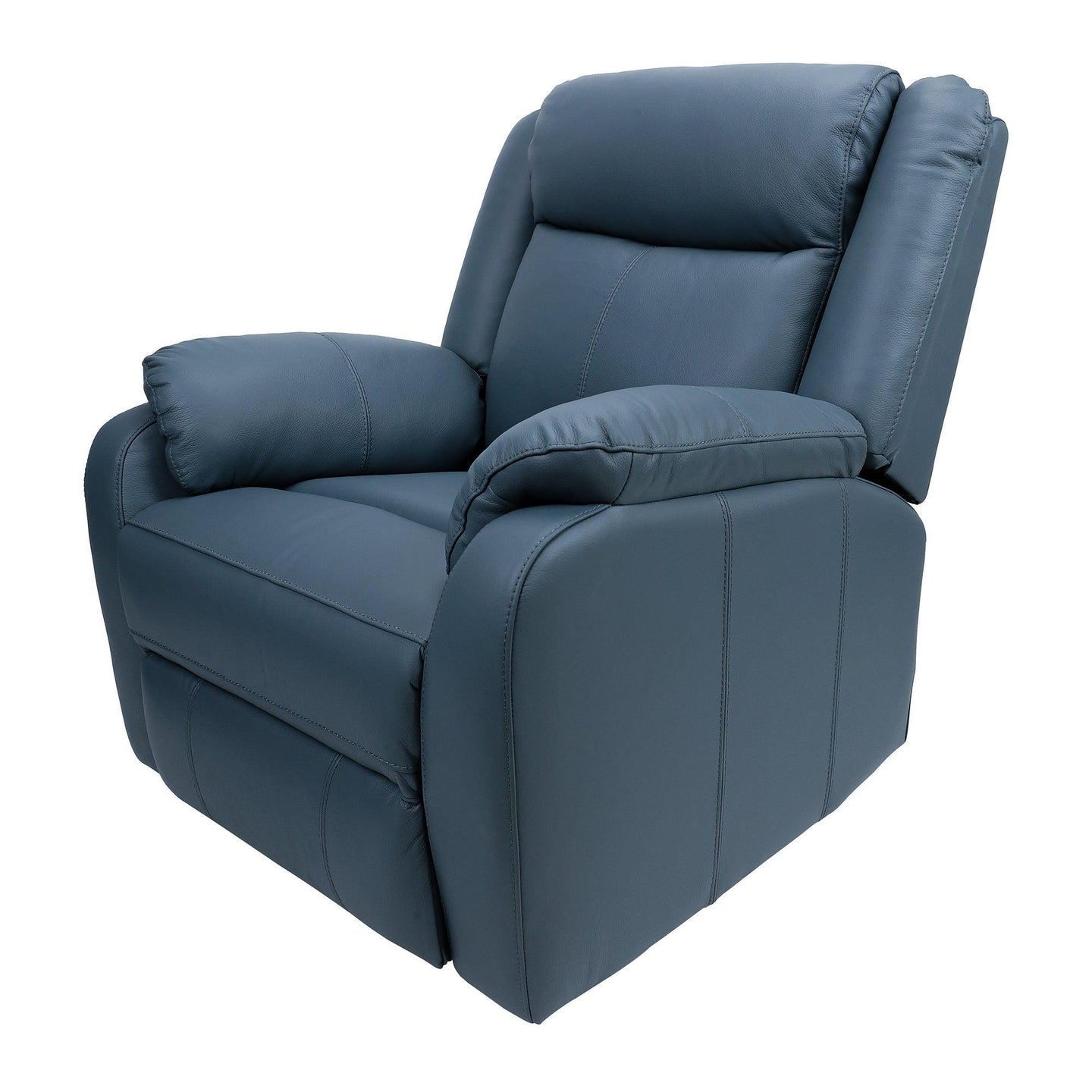 Buy Bella 1 Seater Electric Recliner Genuine Leather Upholstered Lounge - Blue discounted | Products On Sale Australia