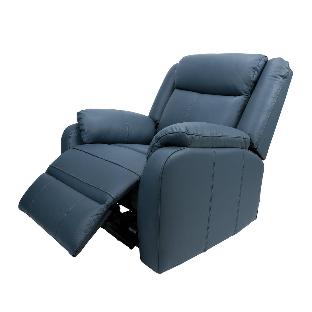 Buy Bella 3+1+1 Seater Electric Recliner Genuine Leather Upholstered Lounge - Blue discounted | Products On Sale Australia