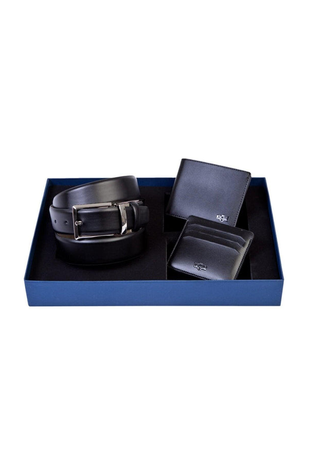 Buy BELT AND WALLET & CARD HOLDER BLACK SET discounted | Products On Sale Australia