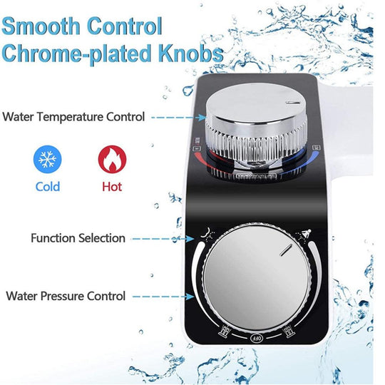 Buy Bidet Toilet Seat Dual Nozzles Self-Cleaning Wash Hot Cold Mixer Water Sprayer discounted | Products On Sale Australia