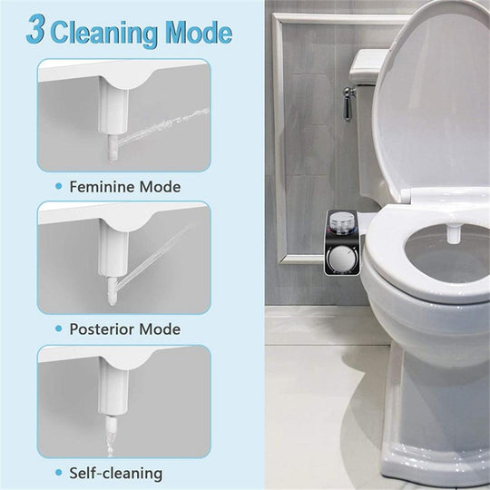 Buy Bidet Toilet Seat Dual Nozzles Self-Cleaning Wash Hot Cold Mixer Water Sprayer discounted | Products On Sale Australia