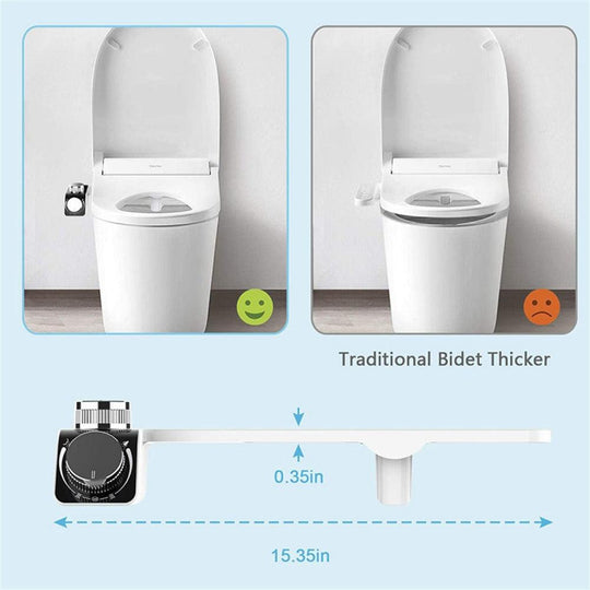 Buy Bidet Toilet Seat Dual Nozzles Self-Cleaning Wash Hot Cold Mixer Water Sprayer discounted | Products On Sale Australia