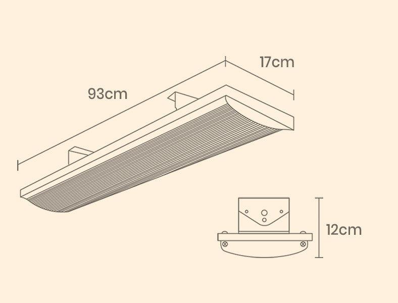 Buy Bio-Design 1800W Outdoor Strip Heater Electric Radiant Slimline Panel discounted | Products On Sale Australia