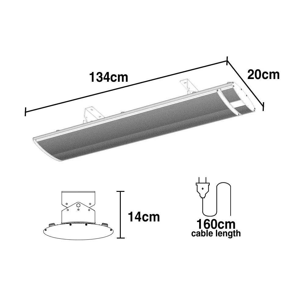 Buy BIO Outdoor Strip Radiant Heater Alfresco 2400W Ceiling Wall Mount Heating Bar Panel discounted | Products On Sale Australia