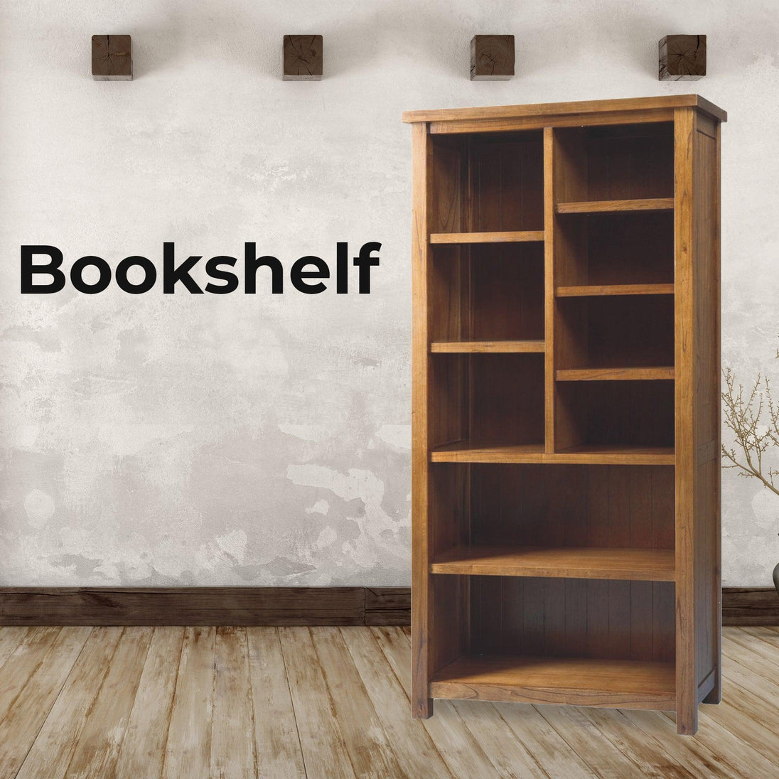 Buy Birdsville Bookshelf Bookcase Display Unit Solid Mt Ash Timber Wood - Brown discounted | Products On Sale Australia