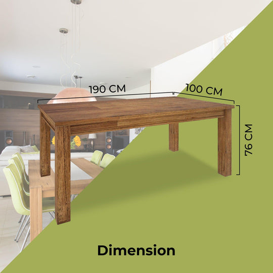 Buy Birdsville Dining Table 190cm Solid Mt Ash Wood Home Dinner Furniture - Brown discounted | Products On Sale Australia