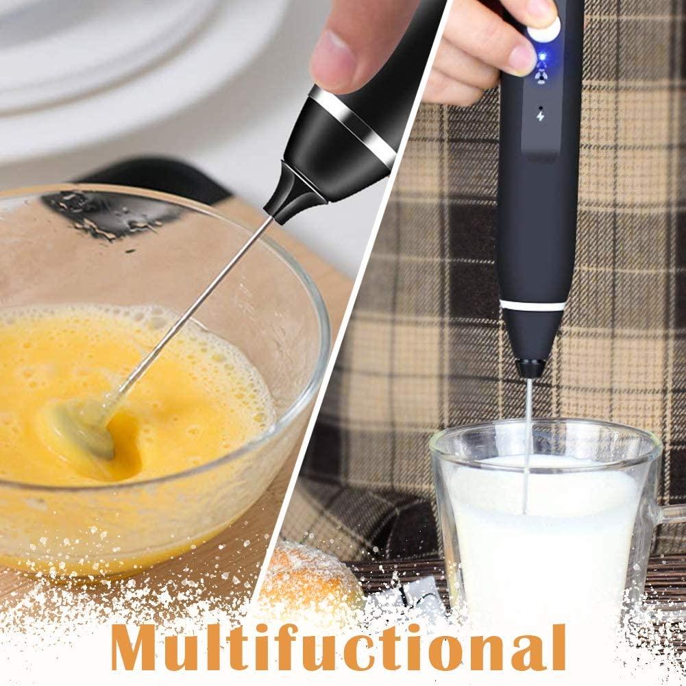 Buy Black Rechargeable Electric Milk Frother Handheld (3 Speeds) discounted | Products On Sale Australia