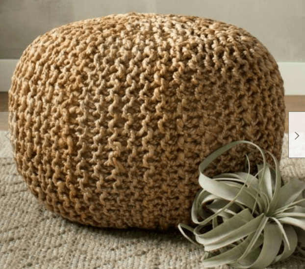 Buy Braided Ottoman Jute Pouffe Footstool Hand Knitted discounted | Products On Sale Australia