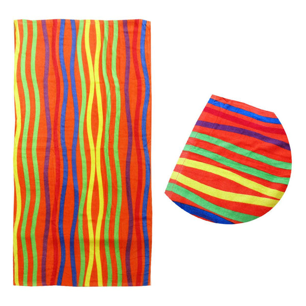 Buy Bright Stripes Cotton Velour Printed Beach Towel discounted | Products On Sale Australia