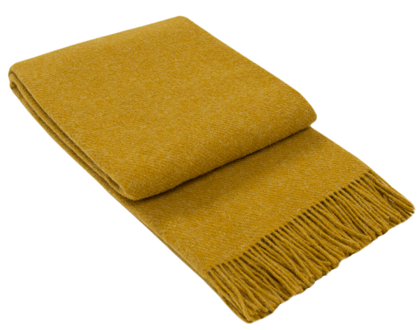 Buy Brighton Throw - 100% NZ Wool - Mustard discounted | Products On Sale Australia