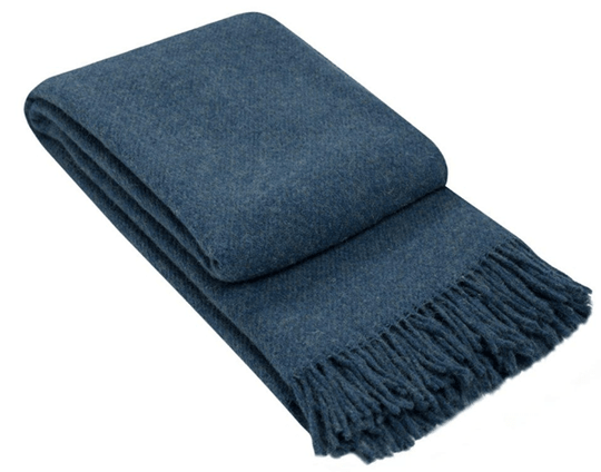 Buy Brighton Throw - 100% NZ Wool - Navy discounted | Products On Sale Australia