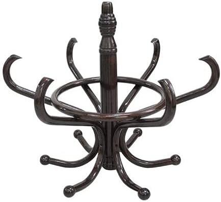 Brown Coat Rack with Stand Wooden Hat and 12 Hooks Hanger Walnut tree Products On Sale Australia | Furniture > Living Room Category