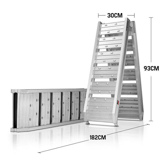 Buy BULLET 1.8m Aluminium Folding Loading Traction Ramp, 200kg capacity discounted | Products On Sale Australia