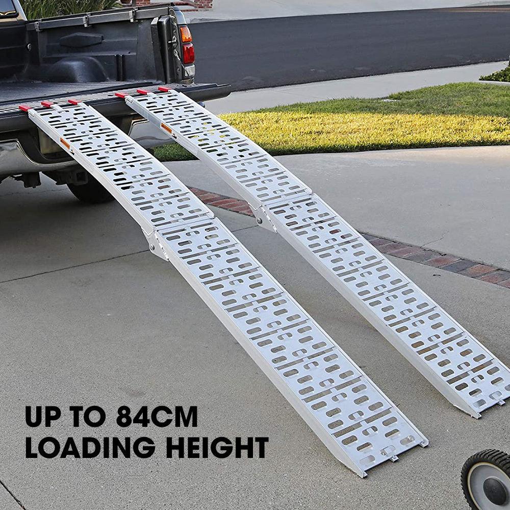 Buy BULLET 2.3m Aluminium Loading Ramps, 680kg Rated, for Trailer ATV Quad Bike Buggy, 2 Pieces discounted | Products On Sale Australia