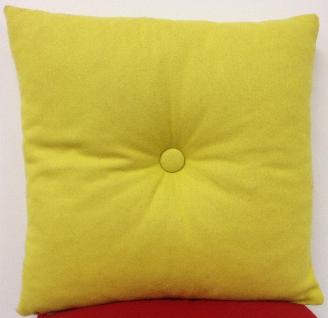 Buy Button Mustard Yellow Pre Filled 40x40cm Cushion or Chair pad discounted | Products On Sale Australia