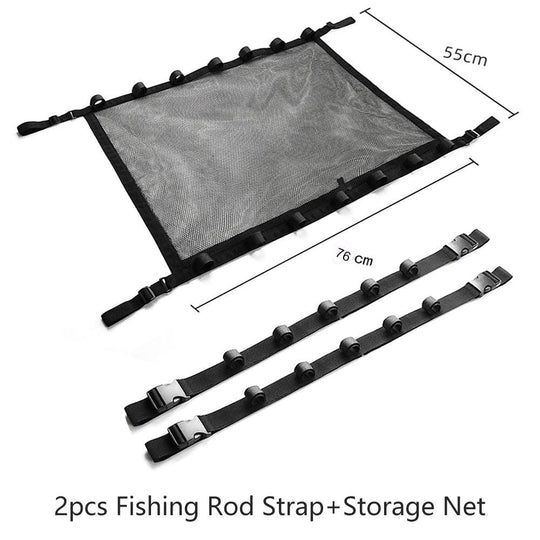 Buy Car Fishing Rod Strap Vehicle Rod Carrier Storage Net Fishing Pole Holder SUV-2PCS Black Fishing Strap discounted | Products On Sale Australia