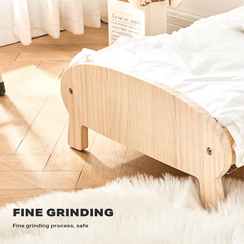 Buy Cat Dog Wooden Bed Pet Sofa for Small Pet Wood Frame Beds With Bedding discounted | Products On Sale Australia