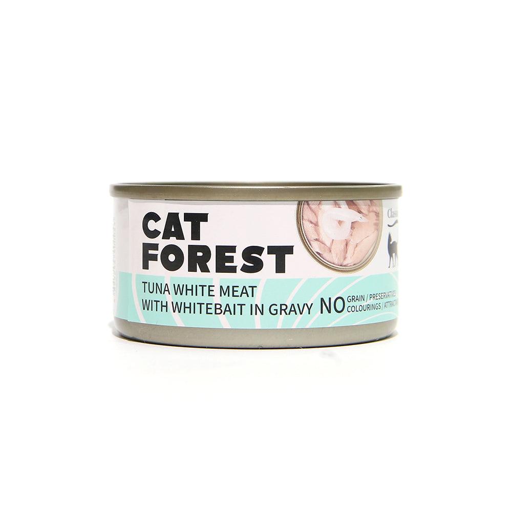 Buy CAT FOREST Classic Tuna White Meat With Whitebait In Gravy Cat Canned Food 85G X 24 discounted | Products On Sale Australia