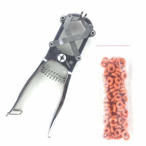 Buy Cattle Lamb Sheep Stainless Steel Elastrator Castrating Plier with 100 Rubber discounted | Products On Sale Australia