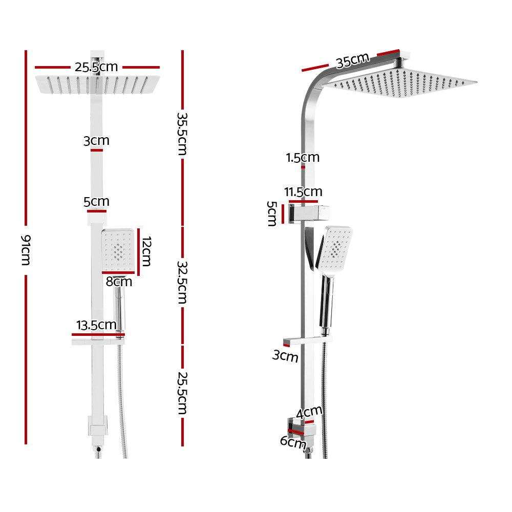 Buy Cefito 10'' Rain Shower Head Set Handheld Square High Pressure Chrome discounted | Products On Sale Australia