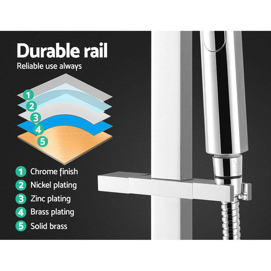 Buy Cefito 10'' Rain Shower Head Set Handheld Square High Pressure Mixer Tap Chrome discounted | Products On Sale Australia