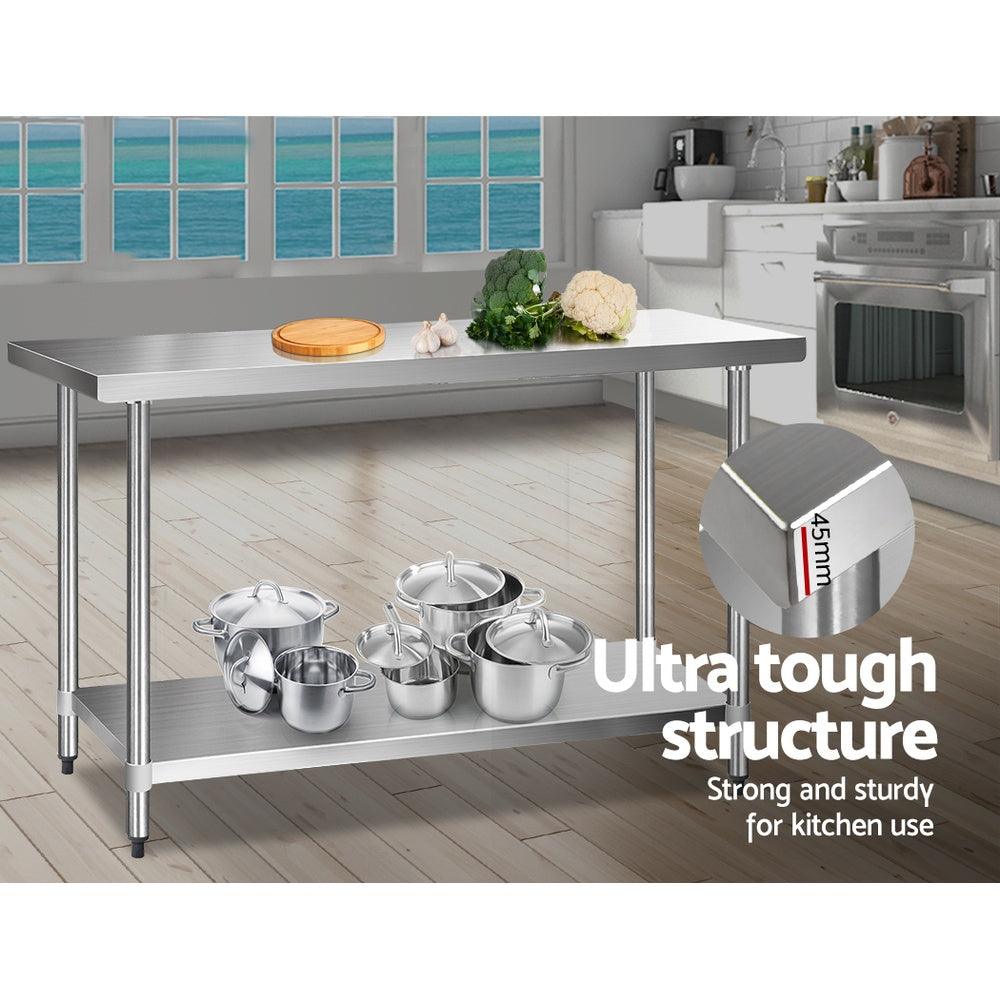 Buy Cefito 1524x610mm Stainless Steel Kitchen Bench 430 discounted | Products On Sale Australia