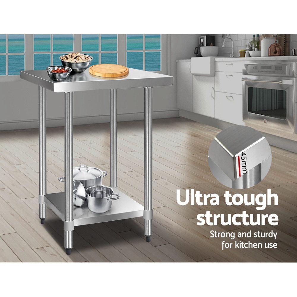 Buy Cefito 610x610mm Stainless Steel Kitchen Bench 430 discounted | Products On Sale Australia