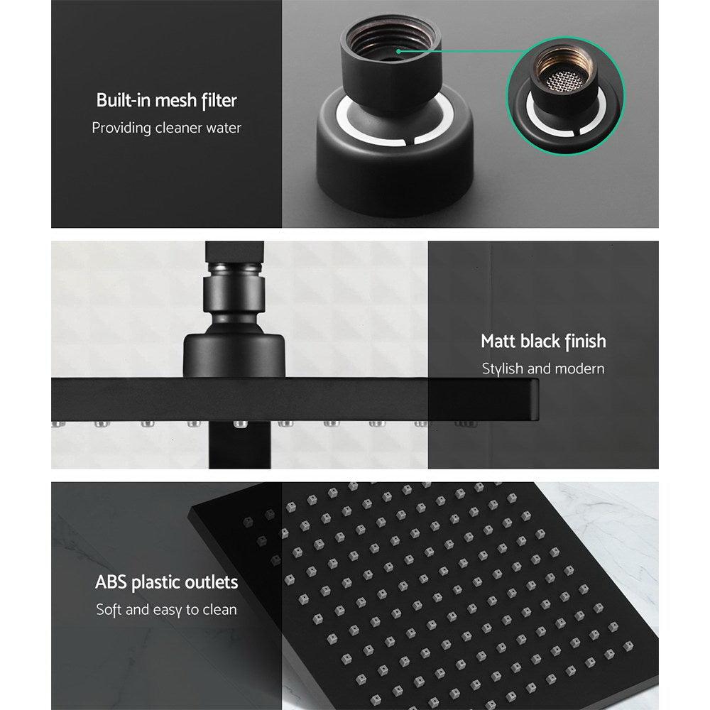 Buy Cefito 8'' Rain Shower Head Set Handheld Round High Pressure Mixer Tap Black discounted | Products On Sale Australia