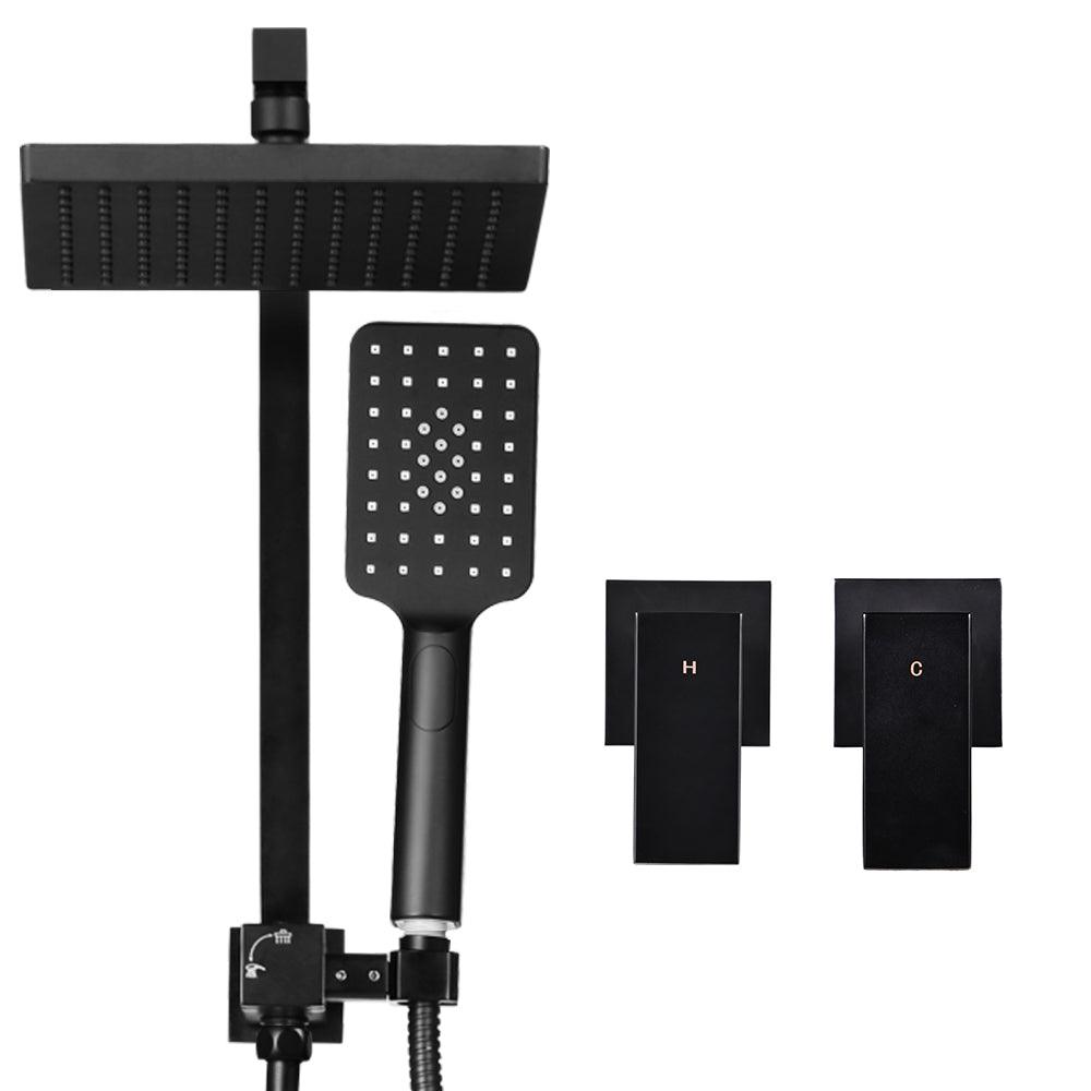 Buy Cefito 8'' Rain Shower Head Set Handheld Round High Pressure Twins Tap Black discounted | Products On Sale Australia