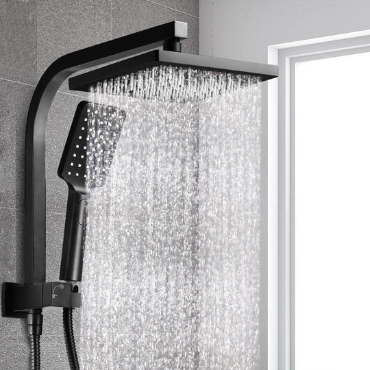 Buy Cefito 8'' Rain Shower Head Set Handheld Square High Pressure Black discounted | Products On Sale Australia