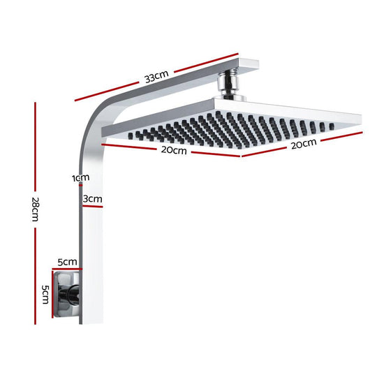 Buy Cefito 8'' Rain Shower Head Wall Arm Square High Pressure Chrome discounted | Products On Sale Australia