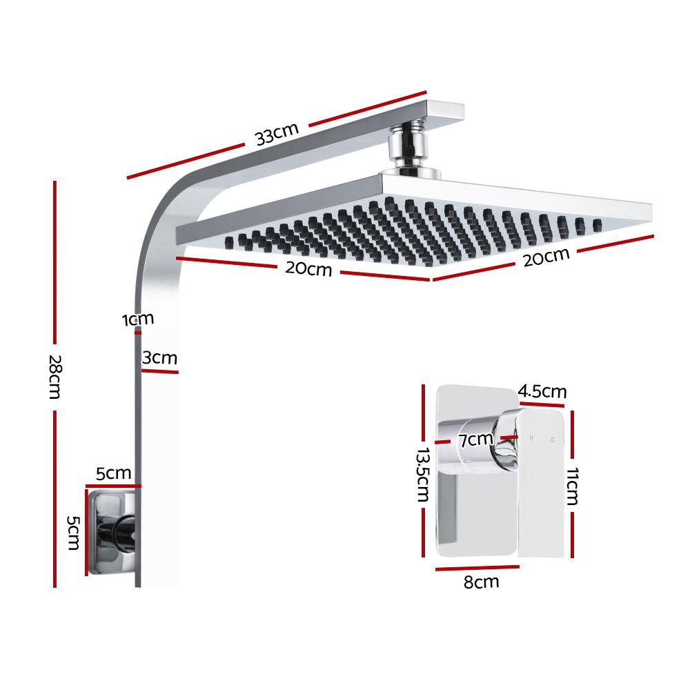 Buy Cefito 8'' Rain Shower Head Wall Arm Square High Pressure Mixer Tap Chrome discounted | Products On Sale Australia