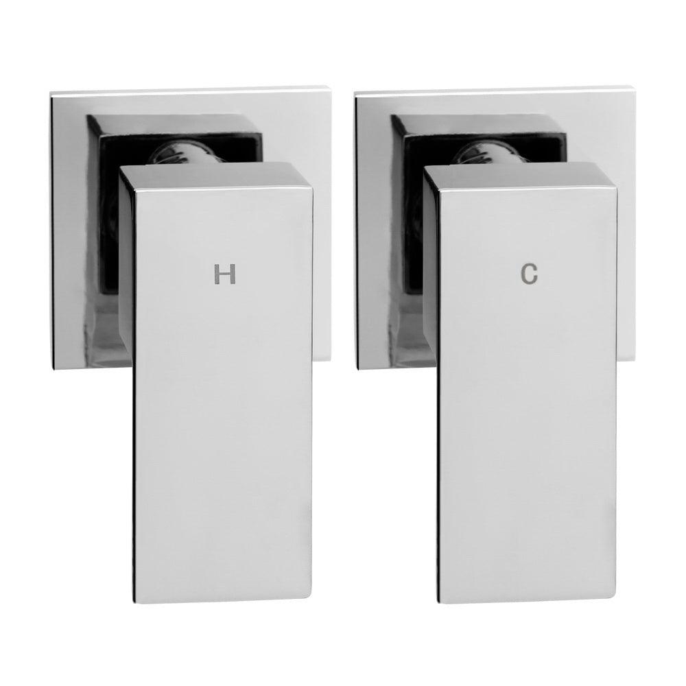 Buy Cefito 8'' Rain Shower Head Wall Arm Square High Pressure Twins Tap Chrome discounted | Products On Sale Australia