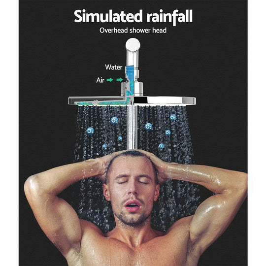 Buy Cefito 9'' Rain Shower Head Set Handheld Round High Pressure Twins Tap Chome discounted | Products On Sale Australia