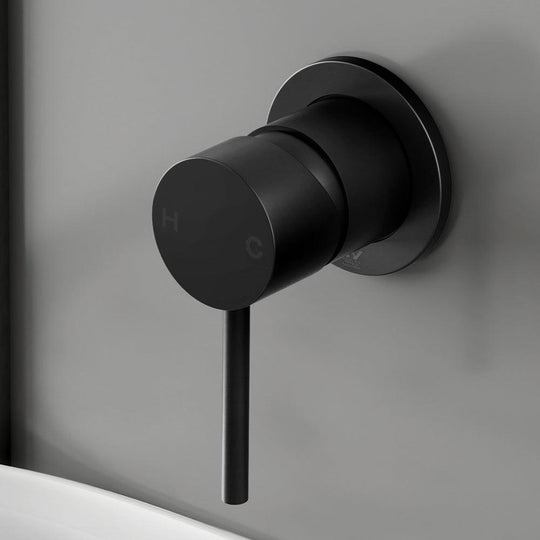 Buy Cefito Basin Mixer Wall Tap Round Brass Faucet Shower Bathtub Black discounted | Products On Sale Australia