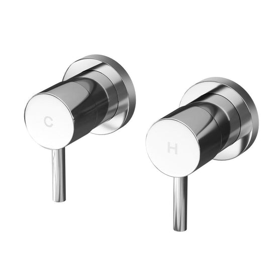 Buy Cefito Basin Twin Tap Wall Round Brass Faucet Shower Bathtub Chrome discounted | Products On Sale Australia