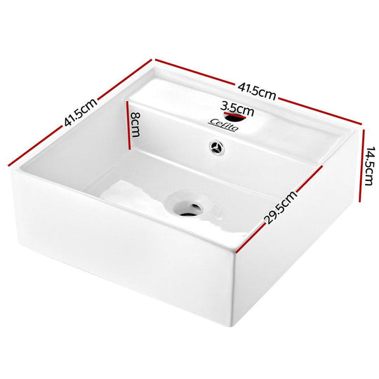 Buy Cefito Bathroom Basin Ceramic Vanity Sink Hand Wash Bowl 41x41cm discounted | Products On Sale Australia