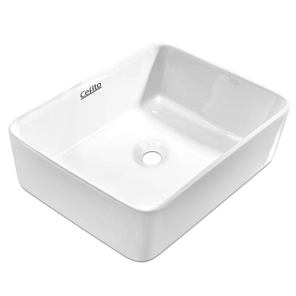 Buy Cefito Bathroom Basin Ceramic Vanity Sink Hand Wash Bowl 48x37cm White discounted | Products On Sale Australia