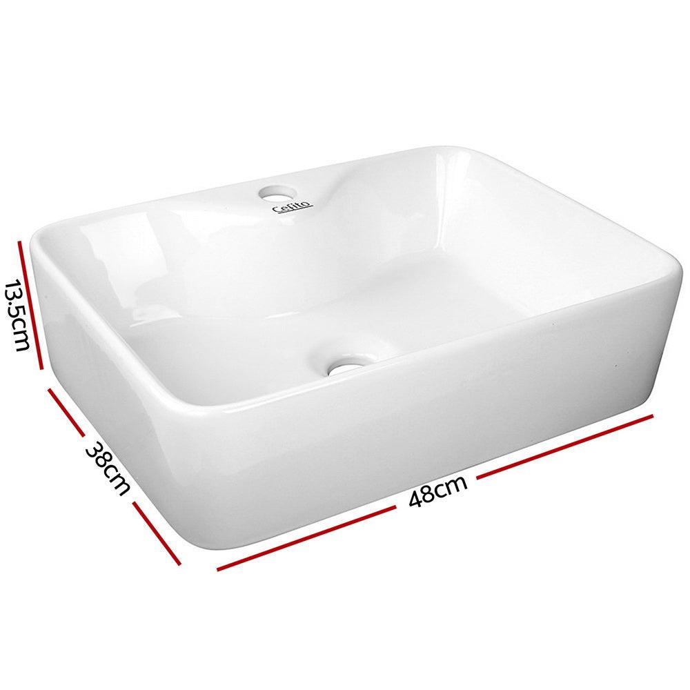 Buy Cefito Bathroom Basin Ceramic Vanity Sink Hand Wash Bowl 48x38cm discounted | Products On Sale Australia